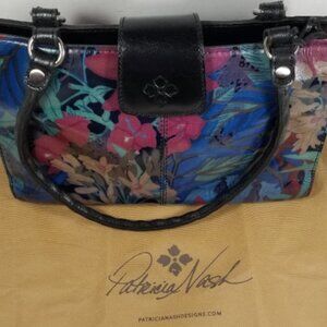 PATRICIA NASH Blue Forest Satchel Bag w Protective Storage Bag and Tags